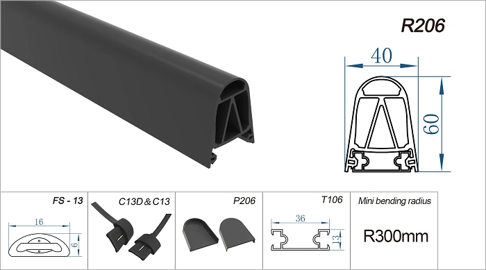 EPDM sikkerhetskant for skyveporter